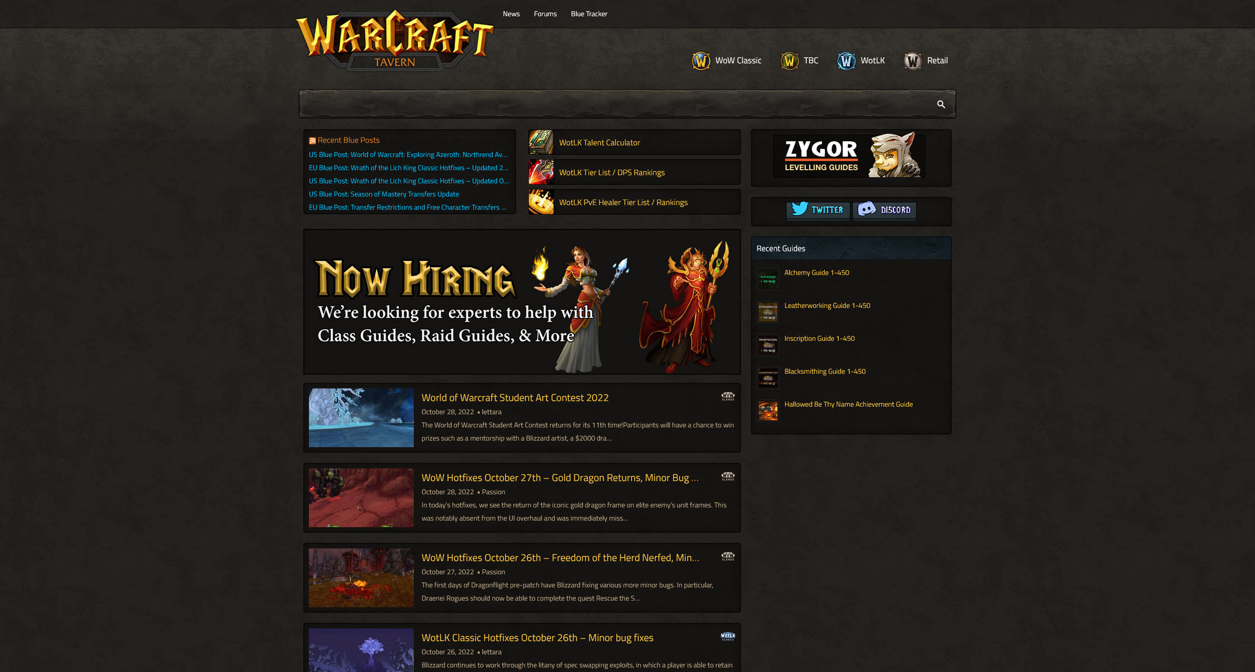 WotLK Class, Realm, & Community Discord Servers - Warcraft Tavern